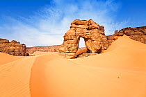 Rock Arch in Akakus mountains, Libya, Sahara, North Africa, November 2007