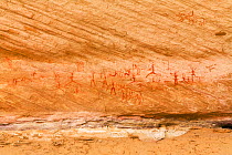 Prehistoric Rock Art, Awis Valley, Akakus mountains, Libya, Sahara, North Africa, November 2007