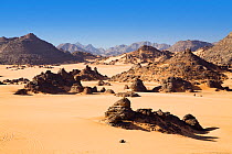 Rock formations in Wadi Awis, Akakus mountains, Libya, Sahara, North Africa, November 2007