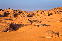 Camp in the Stony desert, Tassili Maridet, Libya, Sahara, North Africa, December 2007