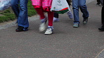 Visitors walking along path at the Scottish Seabird Centre, North Berick, East Lothian, Scotland