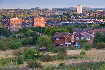 View from the Rowley Hills across Dudley, Sandwell and Birmingham, West Midlands, England, UK, August. 2020VISION Book Plate.