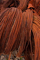 Close up of rusted metal wire /coil, Recycling Center, Ithaca, New York, USA, property released