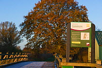 Entrance to Woodwalton Fen, Cambridgeshire Fens, UK, December 2011