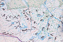 Maps showing plans for native tree planting at Abernethy Forest, Cairngorms National Park, Scotland, March 2012.
