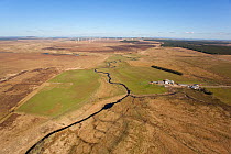 Aerial view of Forsinard Flows blanket bog, Forsinard, Caithness, Scotland, UK, May.