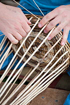 Basket weaving at the Black Country Living Wildlife Roadshow, Sandwell Park Farm, West Bromwich, West Midlands, August 2011