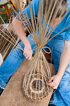 Basket weaving at the Black Country Living Wildlife Roadshow, Sandwell Park Farm, West Bromwich, West Midlands, August 2011