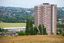 Views from the Rowley Hills across greenspace to Dudley, Sandwell and Birmingham, West Midlands, August 2011