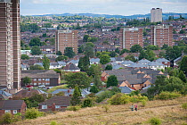 Views from the Rowley Hills across greenspace to Dudley, Sandwell and Birmingham, West Midlands, August 2011