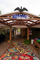 Mosaic floor of Tolga Bat Hospital front entrance, Atherton, North Queensland, Australia. January 2012.