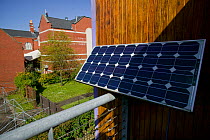 Photovoltaic cells to convert sunlight into electricity, Swansea Environmental Centre, Wales, UK 2009