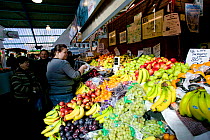 Fresh fruit stall in community market, Swansea, Wales, UK 2009