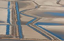Aerial view of dry salt pans, Aigues-Mortes, Camargue, Southern France, November 2006