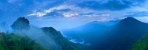 The Ella Gap at dawn from Little Adam's Peak, Southern Highlands, Sri Lanka. December 2011.