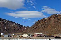 Plane taking off from Grise Fiord Inuit community, Ellesmere Island, Nunavut, Canada, June 2012.