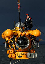 Submersible JAGO, preparing to dive, at the Sula Reef off the coast of Norway, September 2011, editorial use only. Photo taken in cooperation with GEOMAR coldwater coral research project