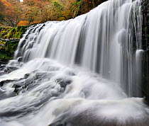 Sgwd Isaf Clun-gwyn waterfall. Ystradfellte, Brecon Beacons National Park, Wales, November 2011.