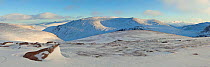 Cairngorm Mountains in winter, view to Beinn Mheadhoin. Cairngorms National Park, Scotland, December 2011.