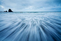 Receding wave shot with long exposure. Talisker Bay, Isle of Skye, Scotland, UK, October 2011.