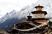 Samagaon buddhist monastery (3.530m). Manaslu Conservation Area, Himalayas, Nepal, October 2009.