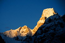 Sunrise on the Naike Peak (6.211m), Manaslu Conservation Area, Himalayas, Nepal, October 2009.