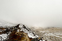 Fog in the Salpudanda glacier moraine, Manaslu Conservation Area, Himalayas, Nepal, October 2009.