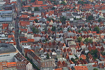 Aerial view of Lubeck, Schleswig-Holstein, Germany, July 2012