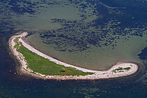 Aerial view of Flaeskholm, islet in the Baltic Sea, Denmark, July 2012