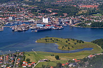 Aerial view of Svendborg, Denmark, July 2012