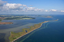 Aerial view of Basnaes Nor and lagoon, Region Zealand, Denmark, July 2012
