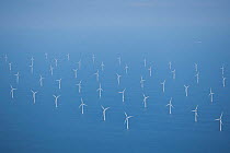 Aerial view of Mark, an offshore windpark, Ostsee, Denmark, July 2012