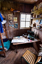 Wooden hut of the polar explorer Sir Wally Herbert which was dismantled and transported to the Falkland island Museum, Port Stanley, Falkland Islands, South Atlantic Ocean. No release available.