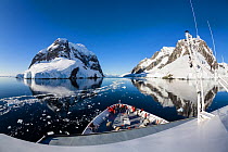 View from Cruise ship in Lemaire Channel, Antarctic Peninsula, Antarctica. February 2007.