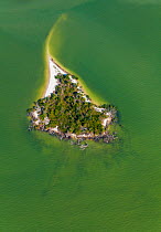 Aerial view of mangrove island in the Everglades National Park. Florida, USA, February 2012.