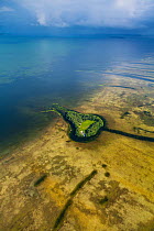 Aerial view over subtropical mangrove island of the Everglades National Park. Florida, USA, February 2012.