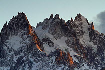 Mountains covered in snow, Chamonix, France, in winter of December 2011