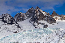 Mountains covered in snow, Aiguille du Tour  with Tower Glacier infront, Chamonix, France, winter of December 2011