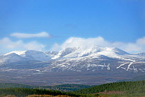 Lochnagar in spring, with snow on the tops, Deeside, Scotland, April 2012.
