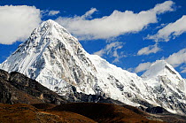 Pumori Peak (7145 m), Khumbu valley. Sagarmatha National Park (World Heritage UNESCO). Khumbu / Everest Region, Nepal, Himalaya, October 2011.