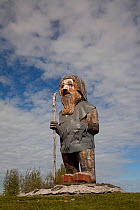 Wooden sculpture of Icelandic troll, Iceland.