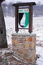 Grey wolf (Canis lupus) sign at Poloniny National Park, Slovakia, February 2011