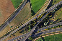 Aerial image of motorways crossing in Salamanca Region, Castilla y Leon, Spain, May 2011