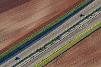 Aerial image of dual carriageway motorway in Salamanca Region, Castilla y Leon, Spain, May 2011