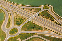 Aerial image of motorway interchange, Salamanca Region, Castilla y Leon, Spain, May 2011