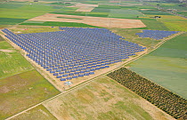Aerial image of solar energy power station Salamanca Region, Castilla y Leon, Spain, May 2011