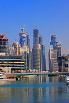 View of Dubai Marina and buildings under construction, Dubai, UAE, January 2010