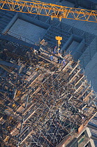 Construction of sky scraper in Dubai. Central Strip near 'Burj Khalifa' United Arab Emirates, UAE, January 2010