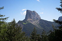 Mont Aiguille seen from the Col de l'Allimas, Parc Naturel Regional du Vercors, France, June 2009.