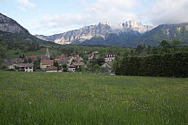 Chichilianne village in the Reserve Naturelle des Hauts Plateaux, Parc Naturel Regional du Vercors, France, June 2010.